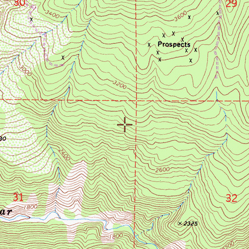 Topographic Map of South Fork Eel River Wilderness, CA