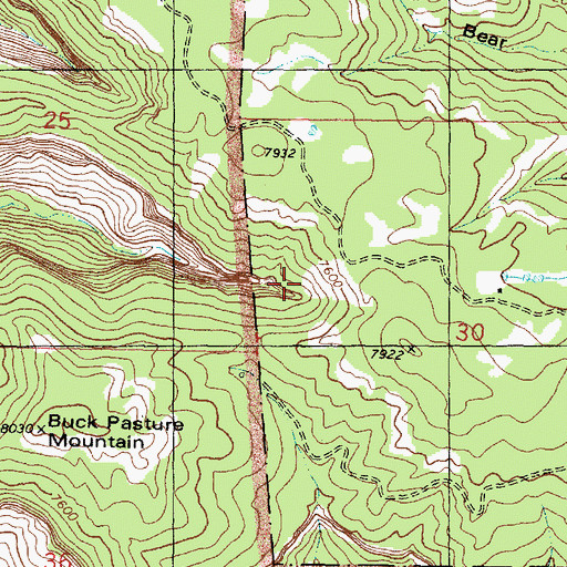 Topographic Map of Taylor Creek Wilderness, UT
