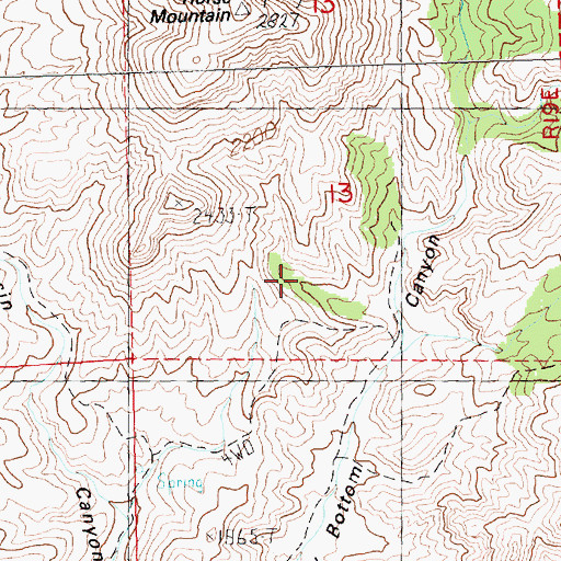 Topographic Map of Spring Basin Wilderness, OR