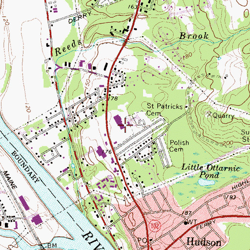 Topographic Map of Hudson Mall Post Office, NH