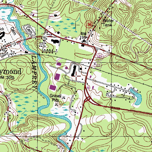 Topographic Map of Raymond Post Office, NH