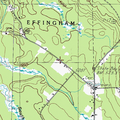 Topographic Map of Effingham Post Office, NH