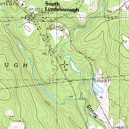 Topographic Map of Lyndeborough Post Office, NH