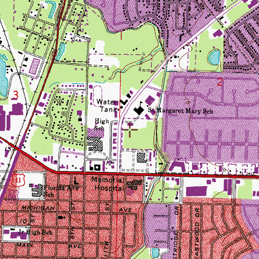 Topographic Map of Slidell Memorial Hospital Regional Cancer Center, LA