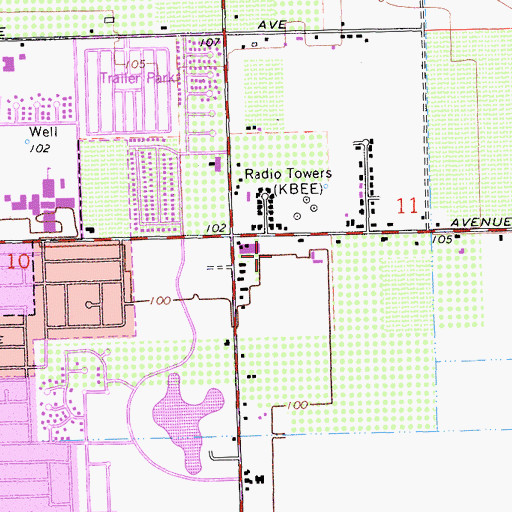 Topographic Map of Hudson Post Office, CA
