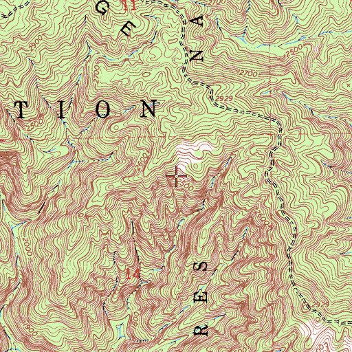 Topographic Map of Miguel Campground, CA