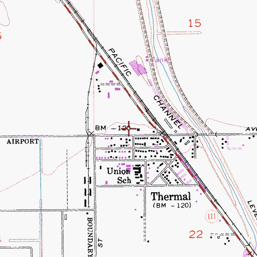 Topographic Map of Thermal Post Office, CA