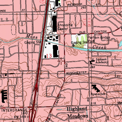 Topographic Map of Lefleur Post Office, MS