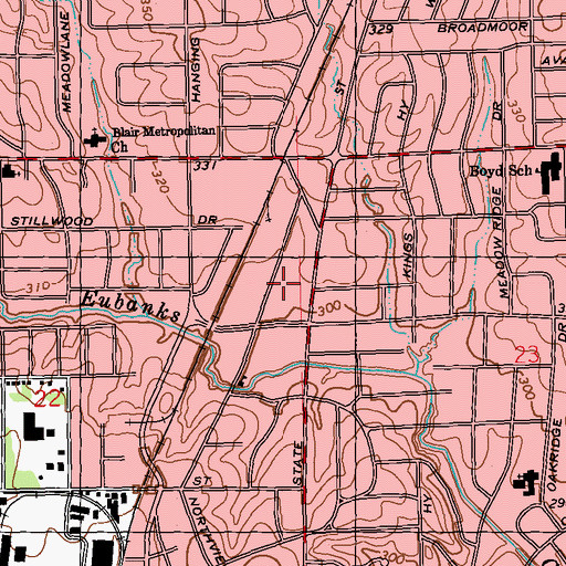 Topographic Map of North Jackson Post Office, MS