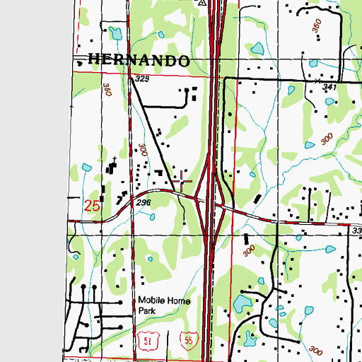Topographic Map of Nesbit Post Office, MS