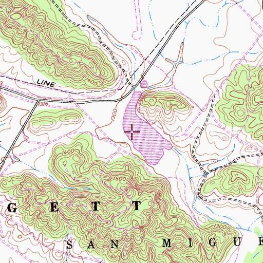 Topographic Map of Lower Stoney Creek Reservoir, CA