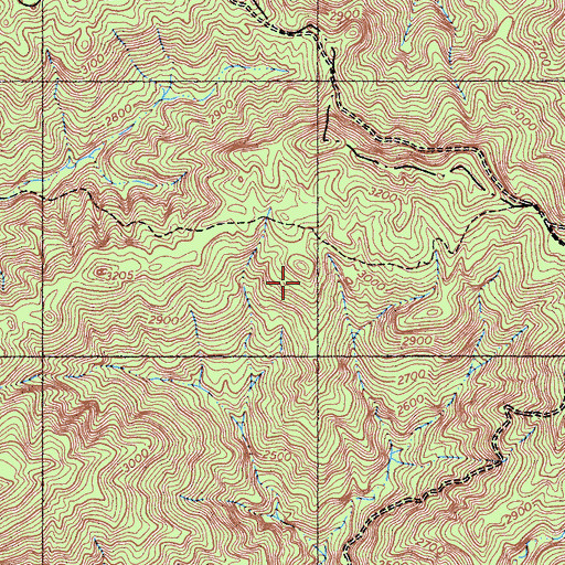 Topographic Map of Lions Den Campground, CA