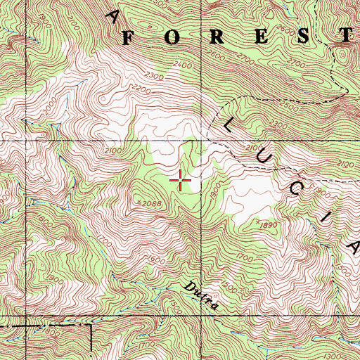 Topographic Map of Dutra Flat Campground, CA