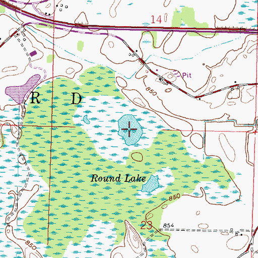 Topographic Map of Mud Lake, WI
