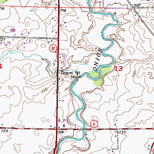 Topographic Map of Stoney Creek, WI