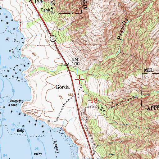 Topographic Map of White Valley Campground, CA