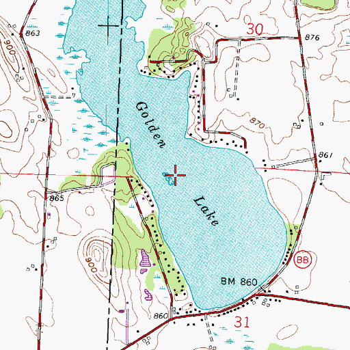 Topographic Map of Golden Lake, WI