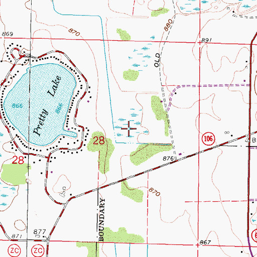 Topographic Map of Cranby Marsh, WI