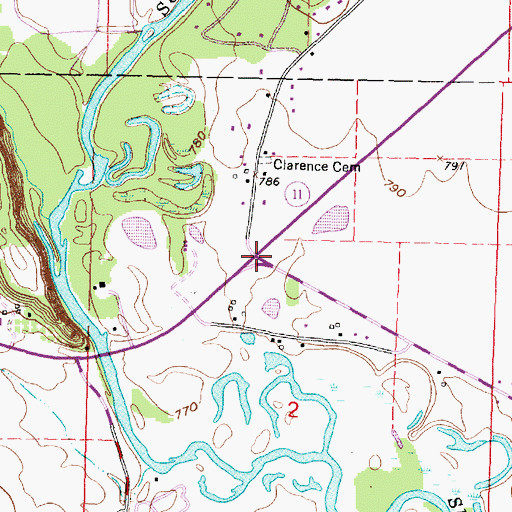 Topographic Map of Clarence (historical), WI