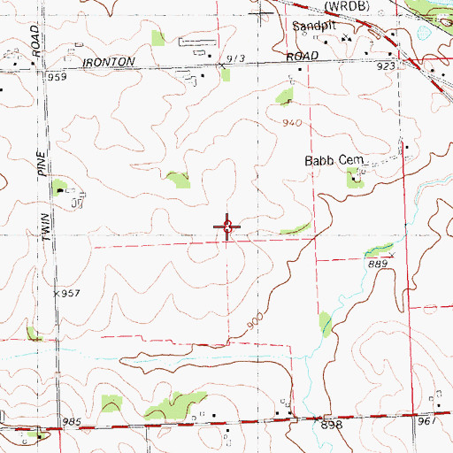 Topographic Map of Babbs Prairie, WI