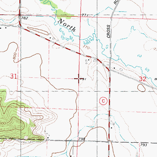 Topographic Map of Little Prairie, WI