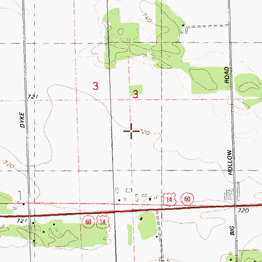 Topographic Map of Spring Green Prairie, WI