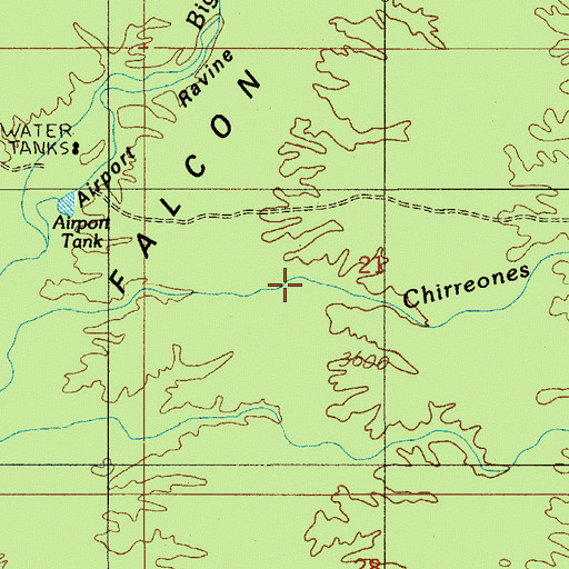 Topographic Map of Chirreones Arroyo, AZ