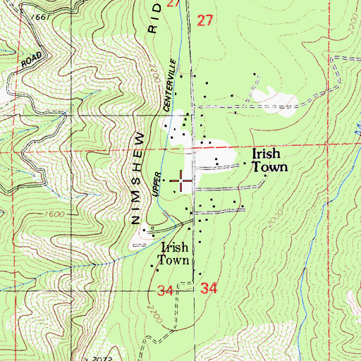Topographic Map of Irish Town, CA