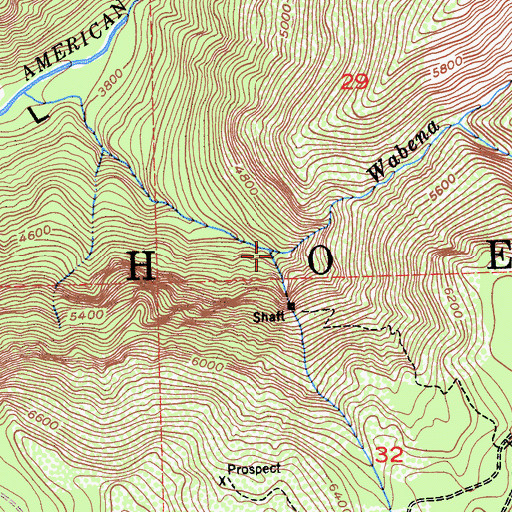 Topographic Map of Wabena Trail, CA