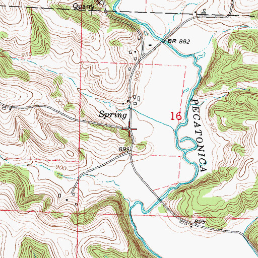 Topographic Map of Adamsville (historical), WI