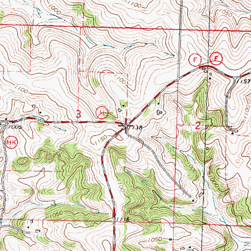 Topographic Map of Middlebury, WI