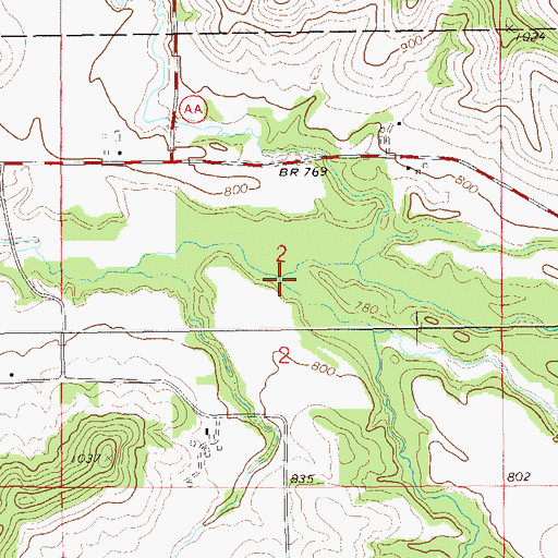 Topographic Map of Norway Creek, WI