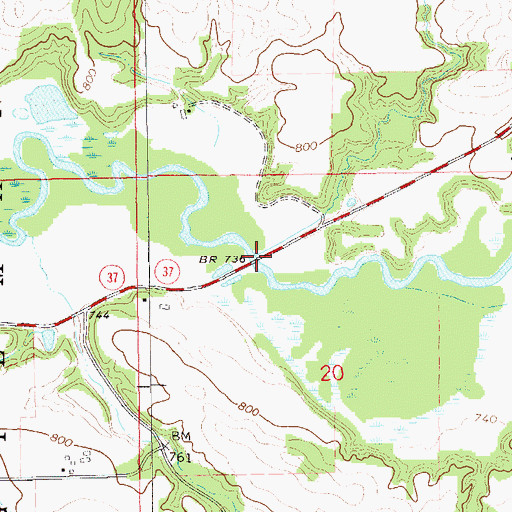 Topographic Map of Gilman Creek, WI