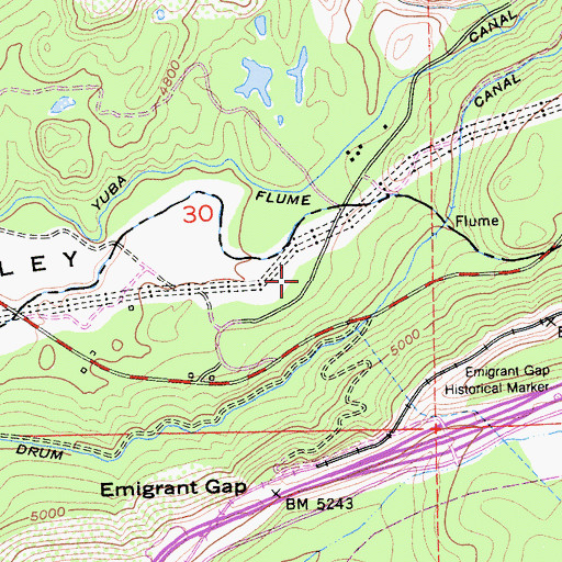Topographic Map of Bear Valley Campground, CA