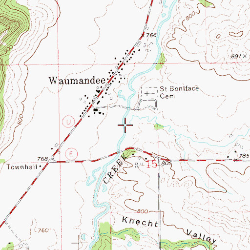 Topographic Map of Irish Valley Creek, WI