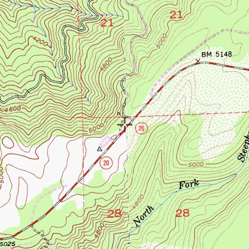 Topographic Map of Omega Rest Area, CA