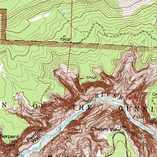 Topographic Map of Exclamation Point, CO
