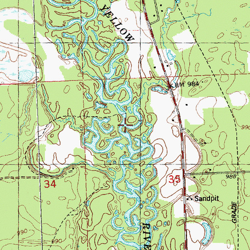 Topographic Map of Two Mile Creek, WI