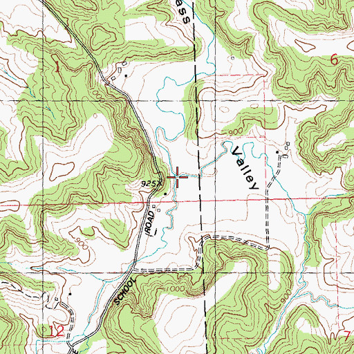 Topographic Map of Whitesides Branch, WI