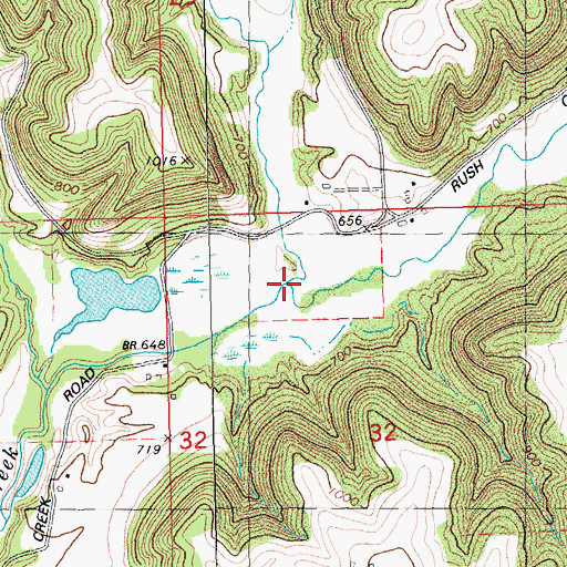 Topographic Map of Cooley Creek, WI