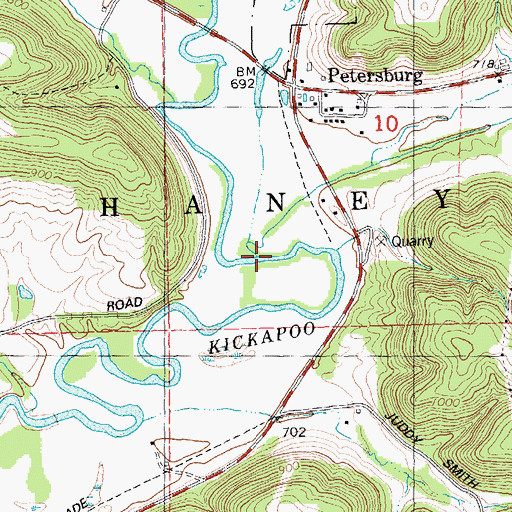 Topographic Map of Mill Creek, WI