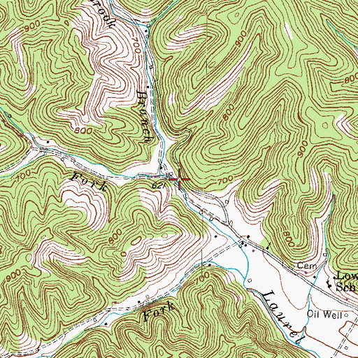 Topographic Map of Holbrook Branch, KY