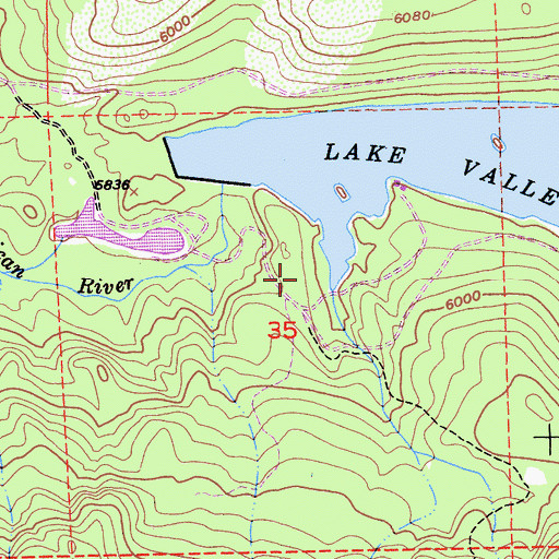 Topographic Map of Lodgepole Campground, CA