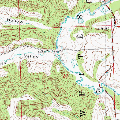 Topographic Map of Hay Valley Creek, WI
