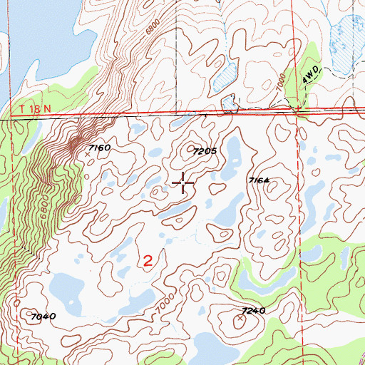 Topographic Map of Mossy Pond West Trail, CA