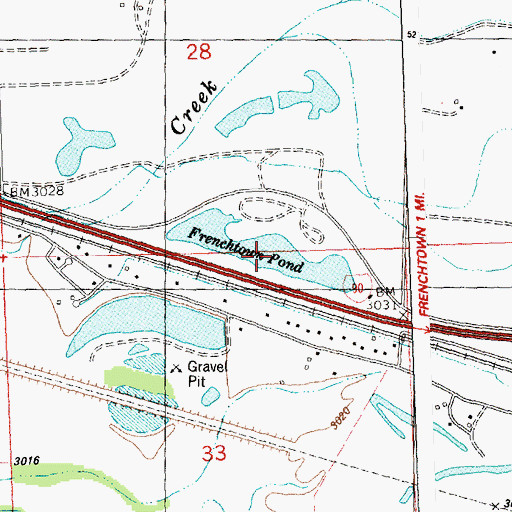 Topographic Map of Frenchtown Pond, MT