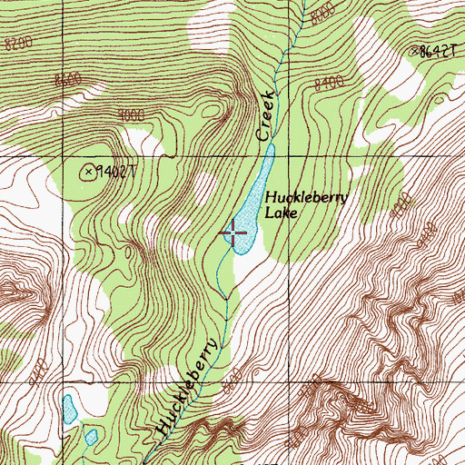 Topographic Map of Huckleberry Lake, MT