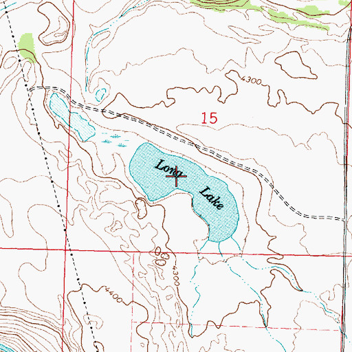 Topographic Map of Long Lake, MT