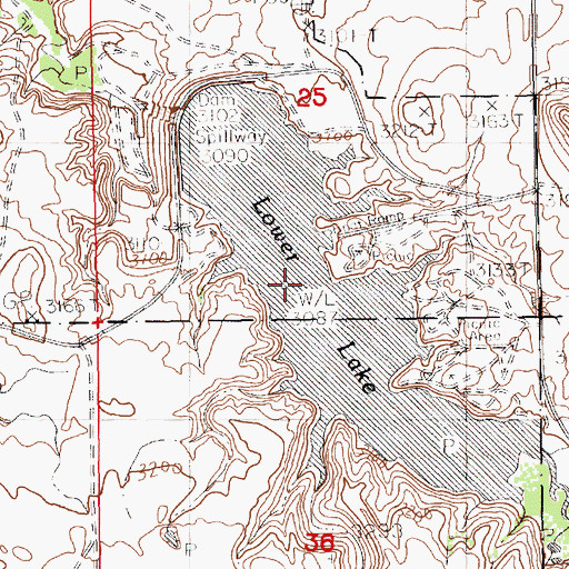 Topographic Map of Lower Lake, MT