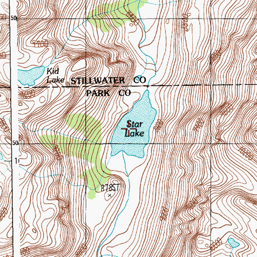 Topographic Map of Star Lake, MT